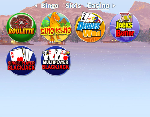 Goto to game button Bingo Menu